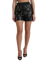Dolce & Gabbana Black Embellished High Waist Hot Pants Shorts -   -  Dolce & Gabbana.